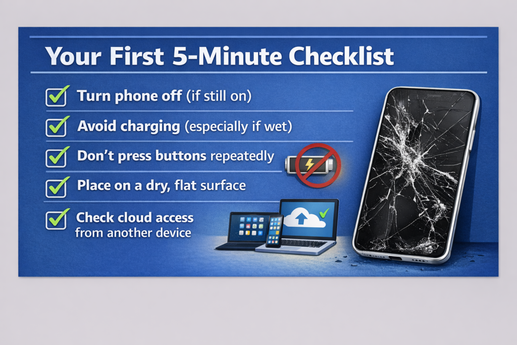 smartphone breakage recovery checklist